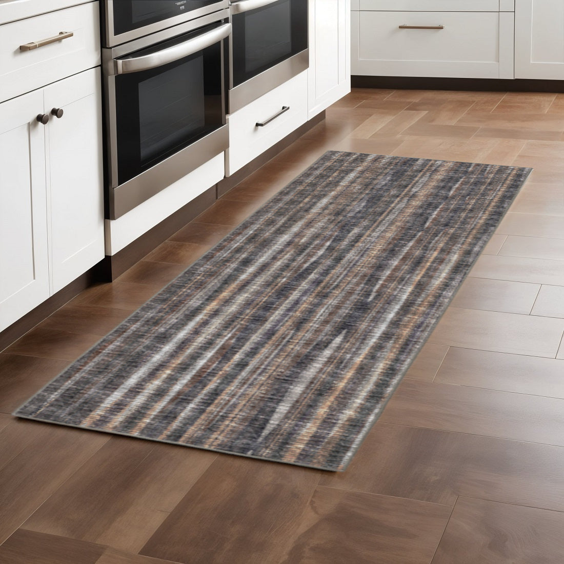 3' X 8' Brown Ombre Tufted Handmade Runner Rug
